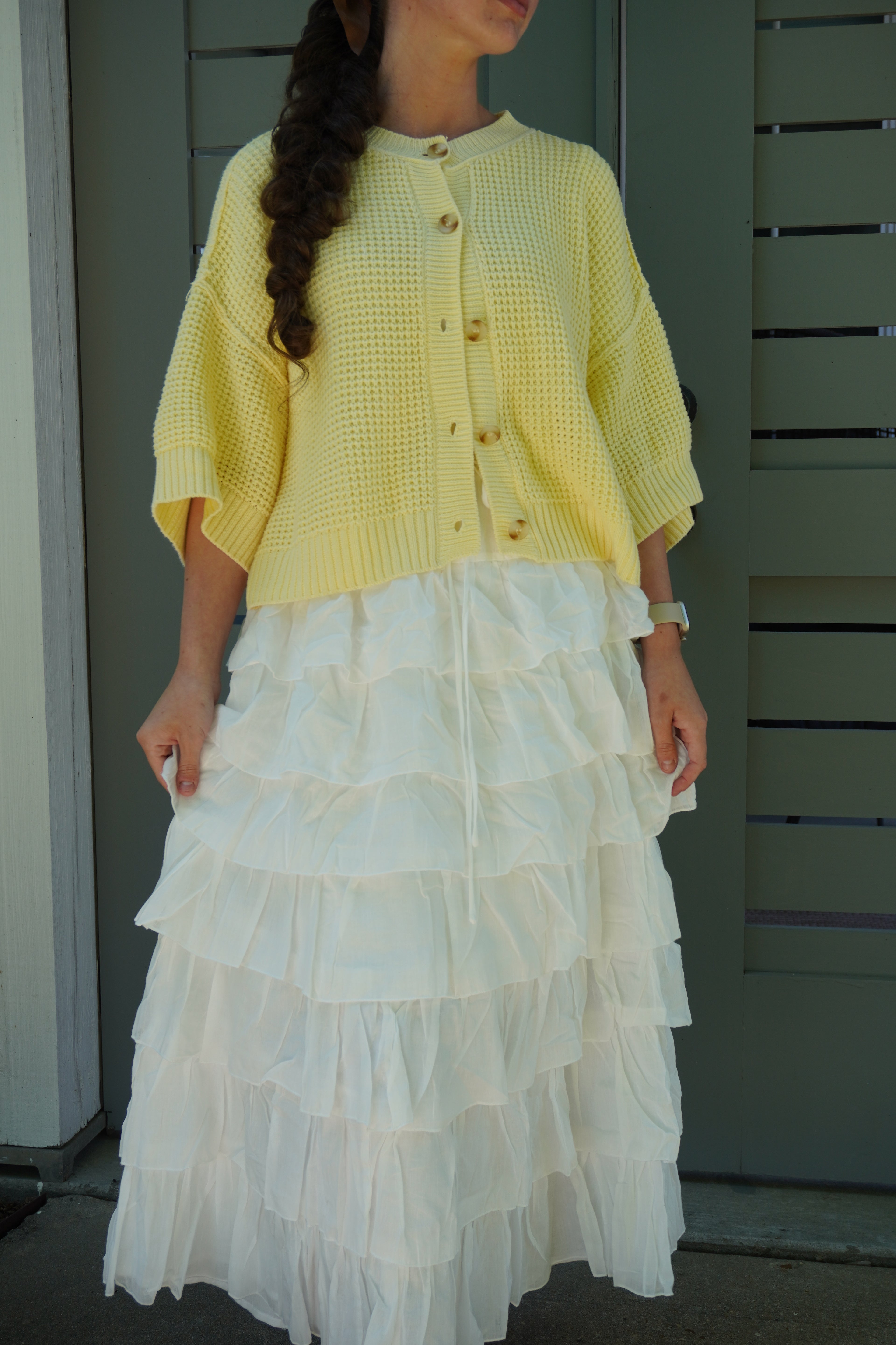 TIERED RUFFLE DRAWSTRING WAIST SKIRT