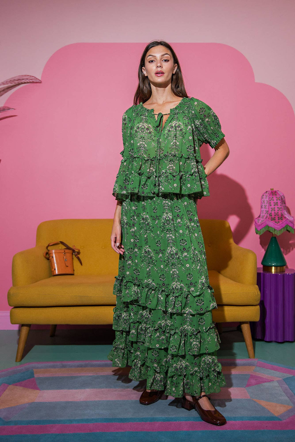 Garden Ruffle Skirt and Top Set