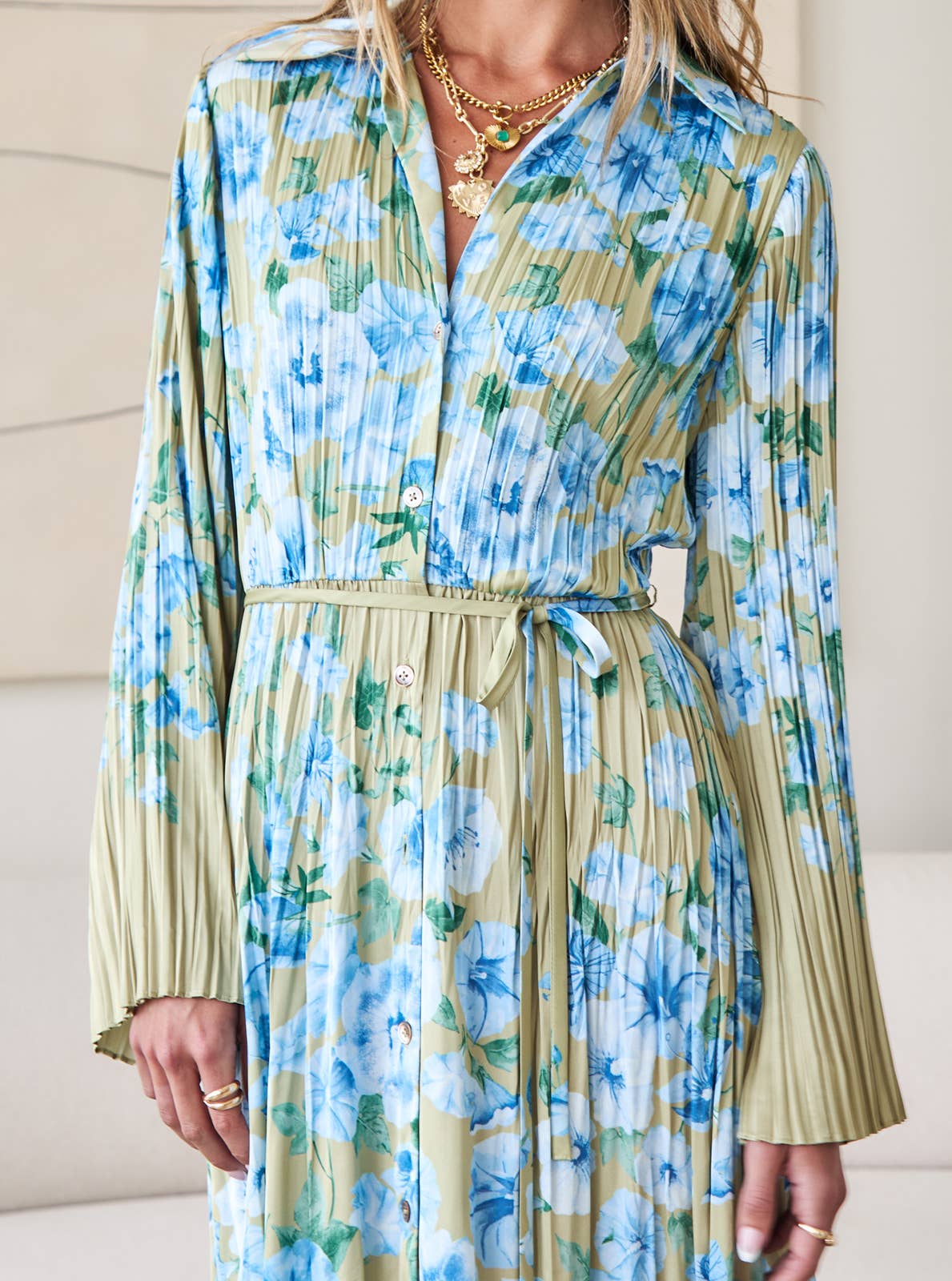 Floral Printed Button down Midi Dress