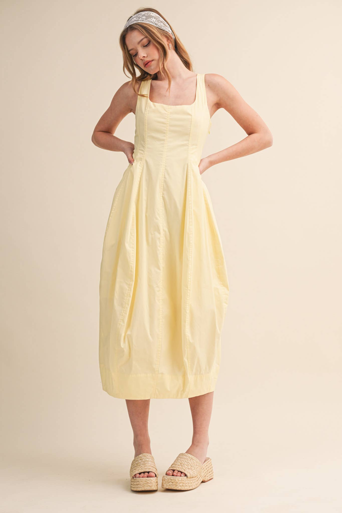 TULIP HEM MIDI DRESS MDR4596