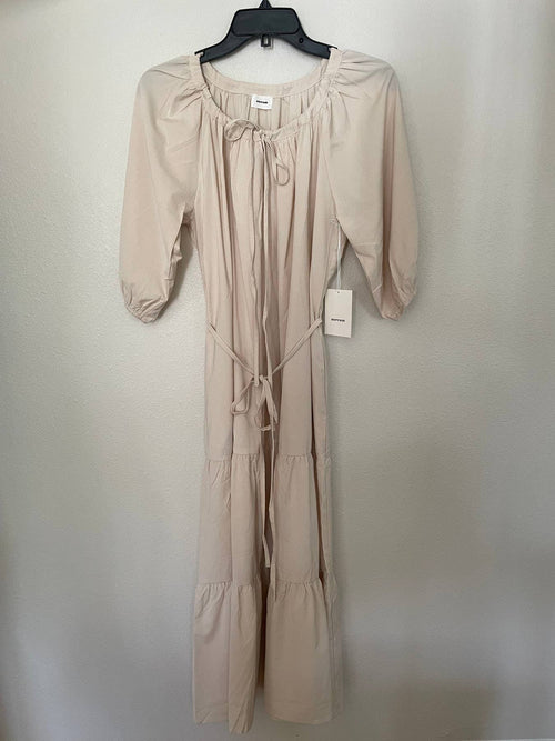 Adjustable tie top dress with waist tie