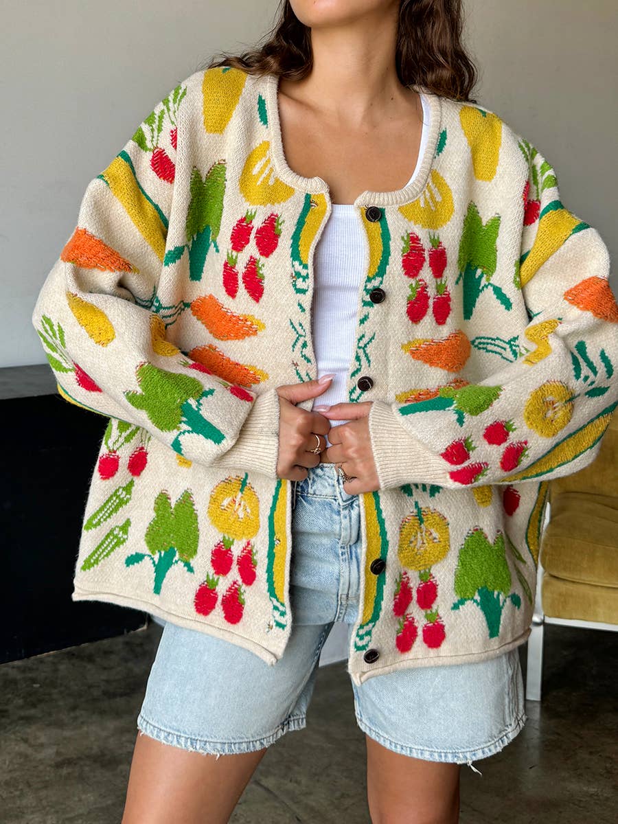 Multi color veggie cardigan