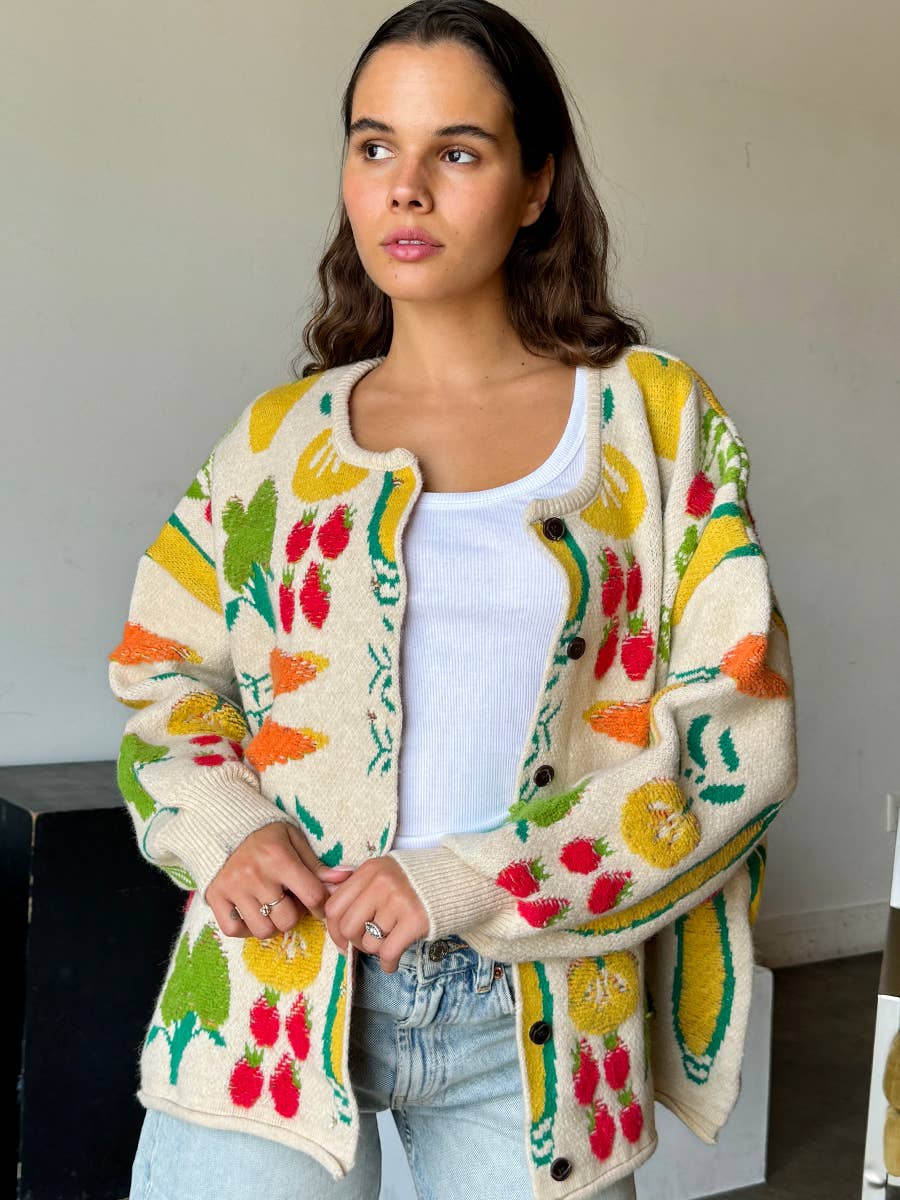 Multi color veggie cardigan