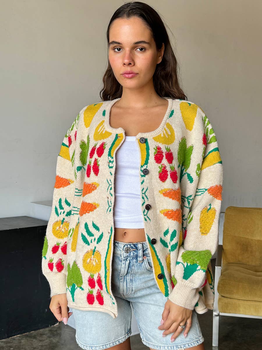 Multi color veggie cardigan