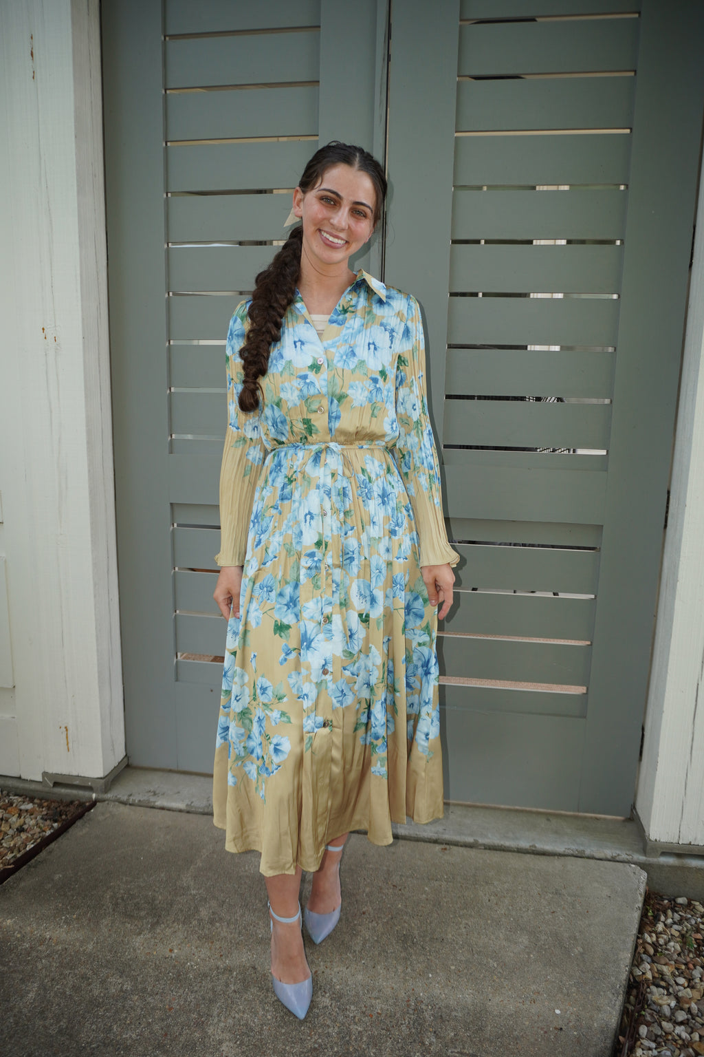 Floral Printed Button down Midi Dress