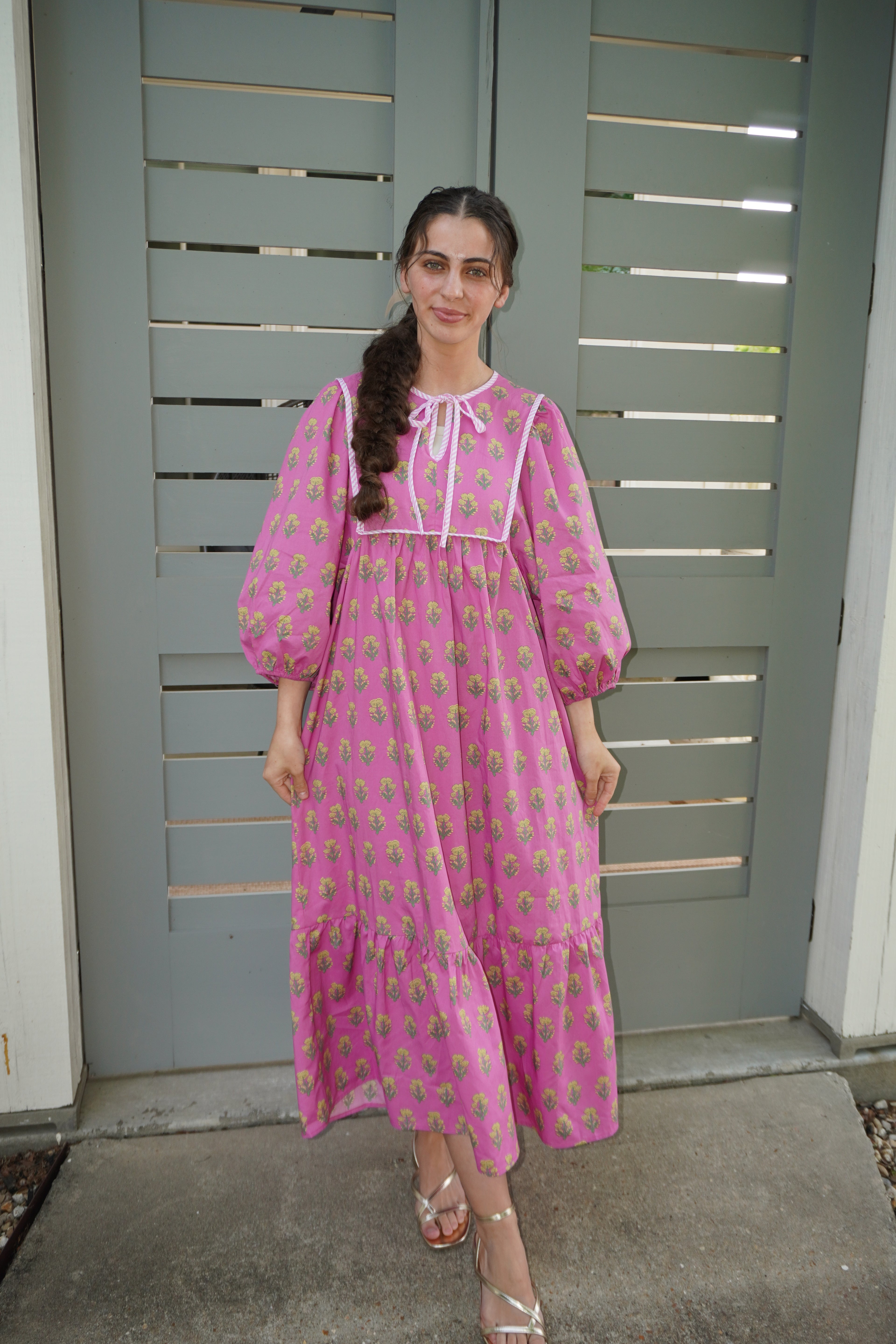 Printed Half Sleeve Midi Dress – Arlowe Clothing