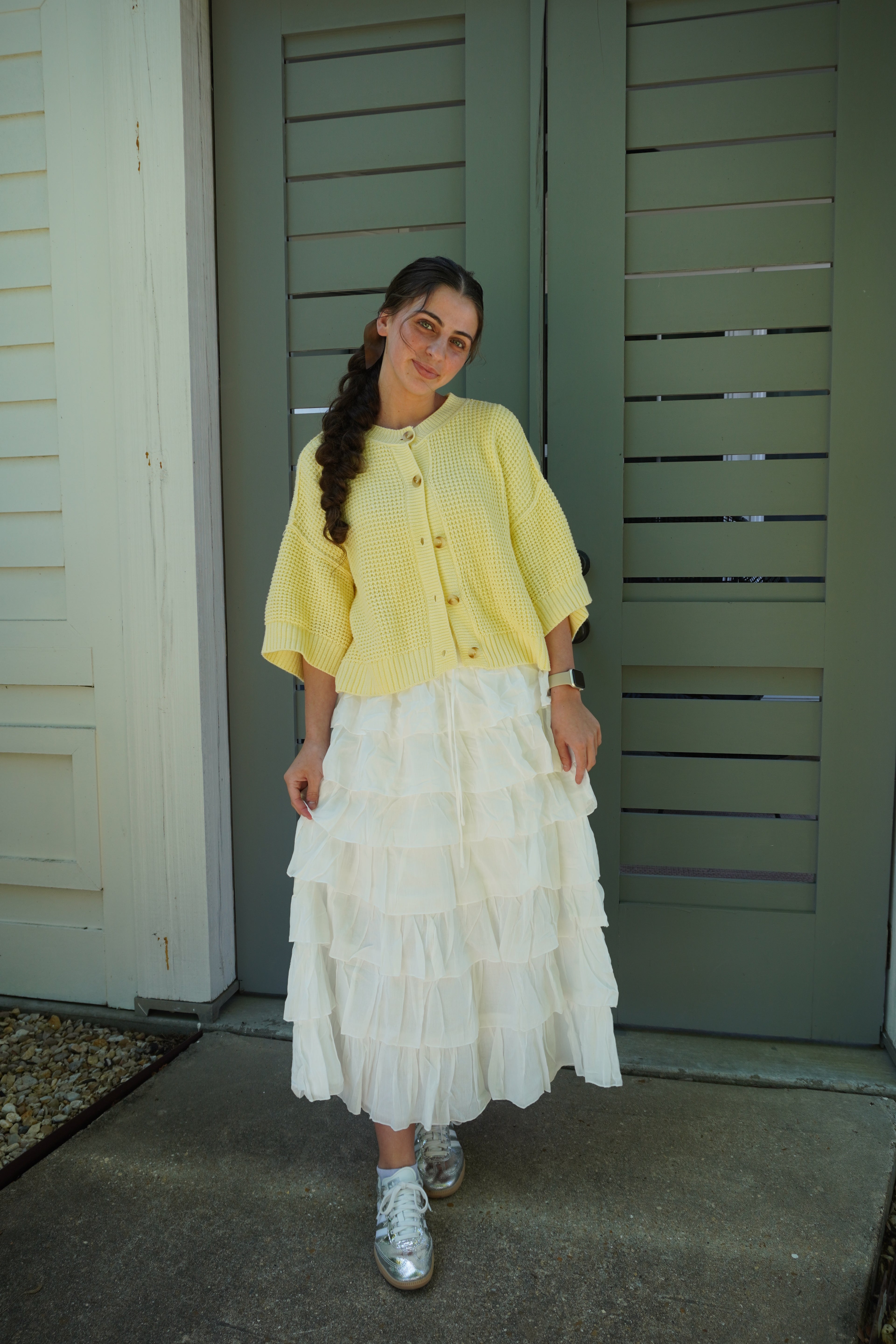TIERED RUFFLE DRAWSTRING WAIST SKIRT