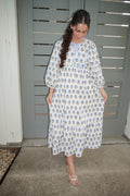 Printed Half Sleeve Midi Dress