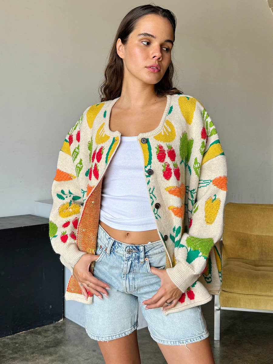 Multi color veggie cardigan