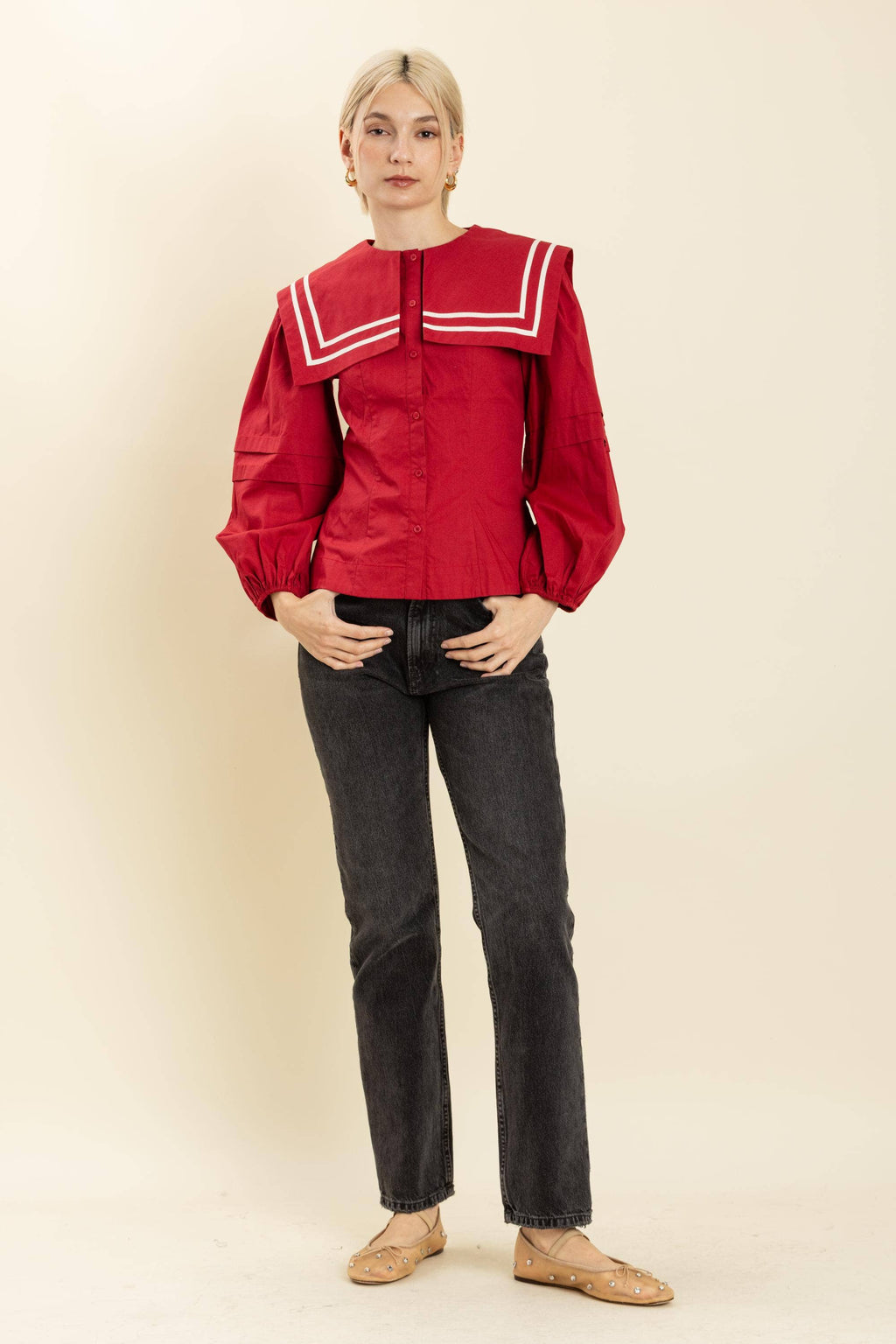 NAUTICAL COLLAR BUTTON DOWN SHIRT