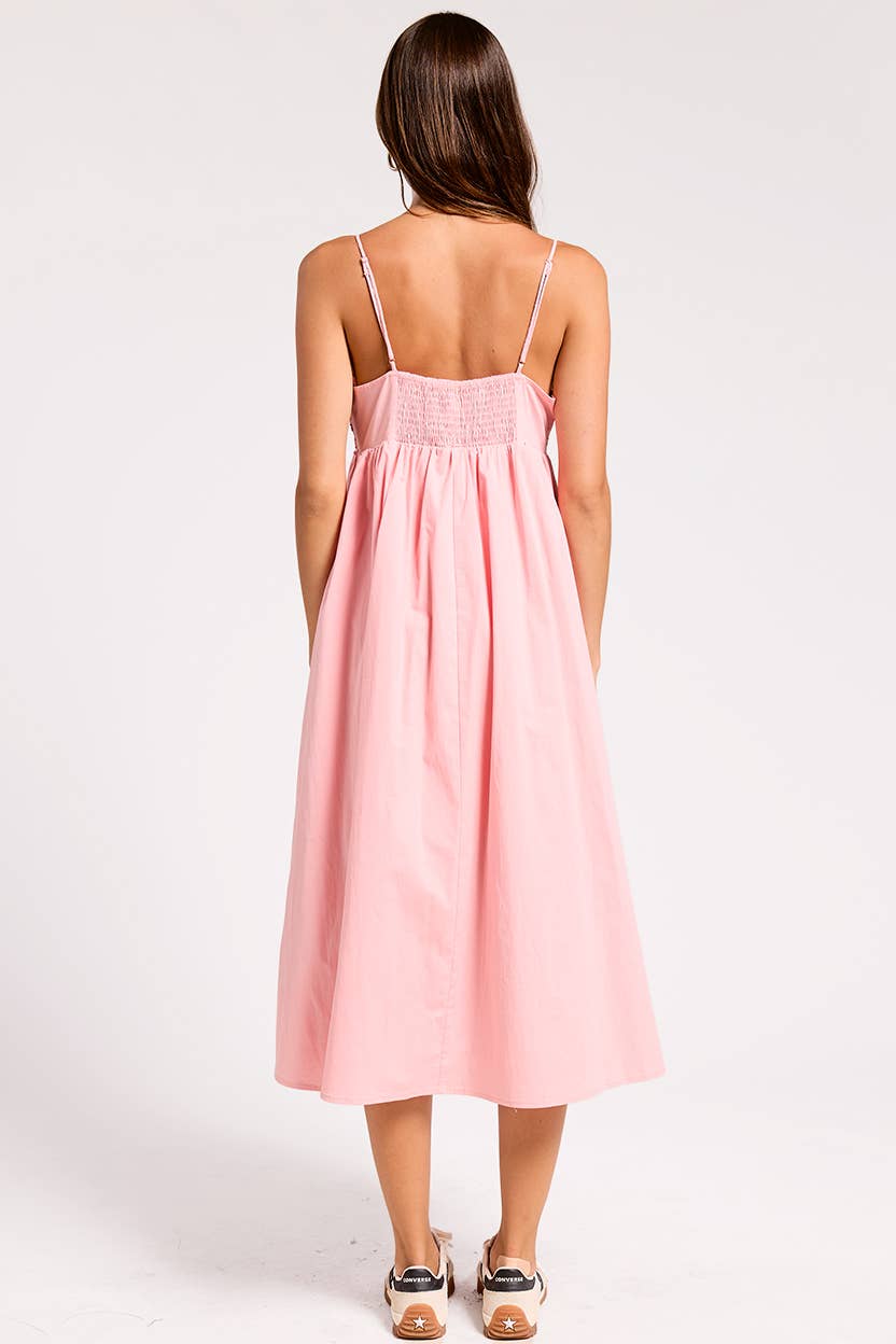 Camellia Embroidered Detail Midi Dress