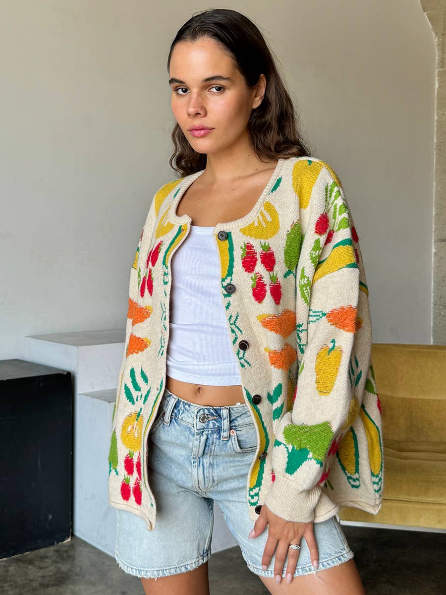 Multi color veggie cardigan