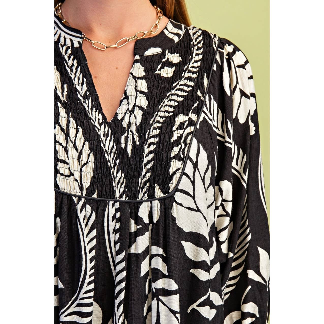 Printed Puff Half Sleeve Midi Dress