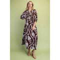 Printed Puff Half Sleeve Midi Dress