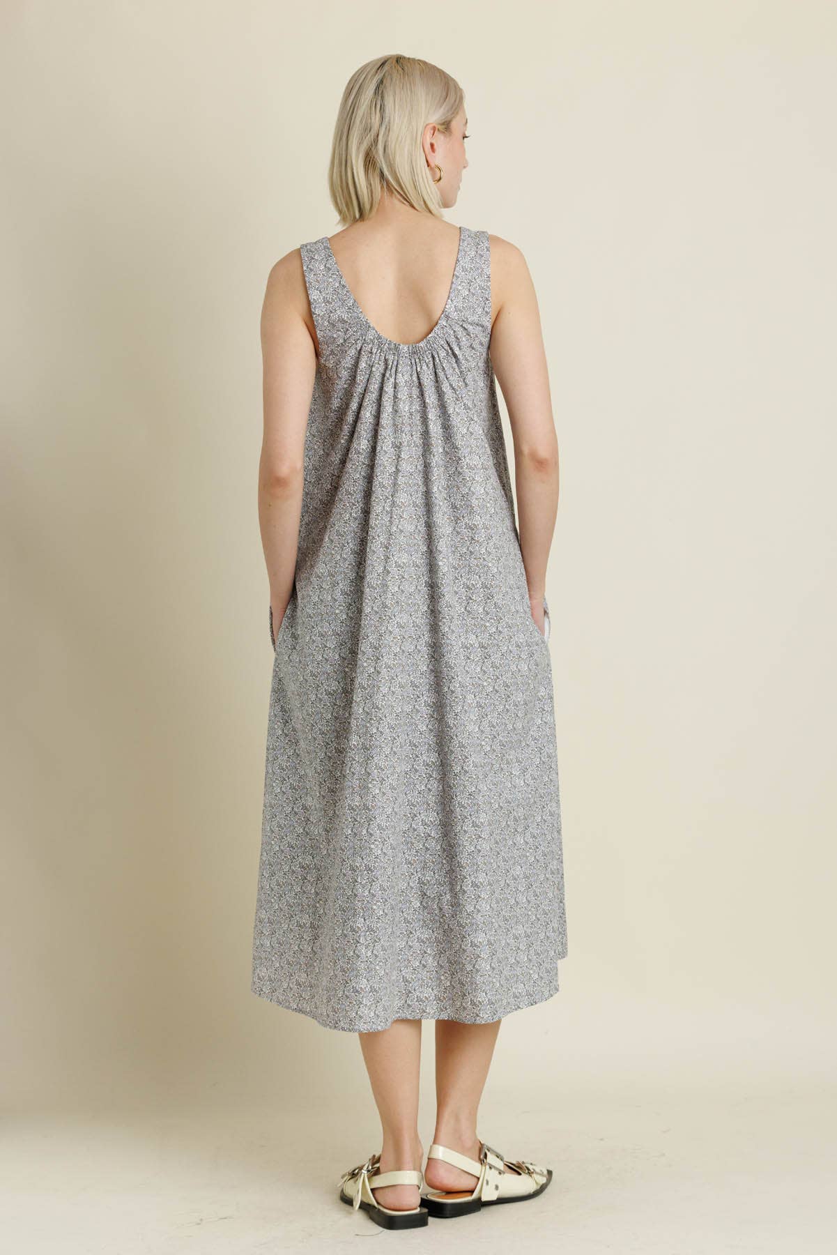 AD2132 - FLORAL PRINT TANK MIDI DRESS