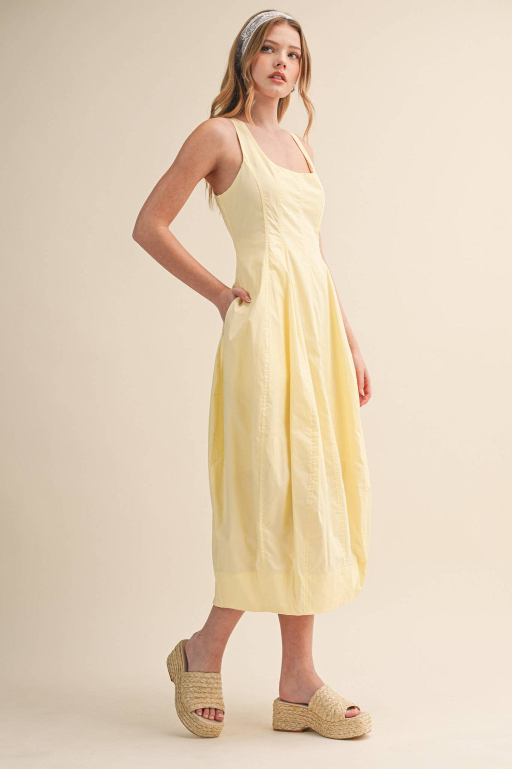 TULIP HEM MIDI DRESS MDR4596